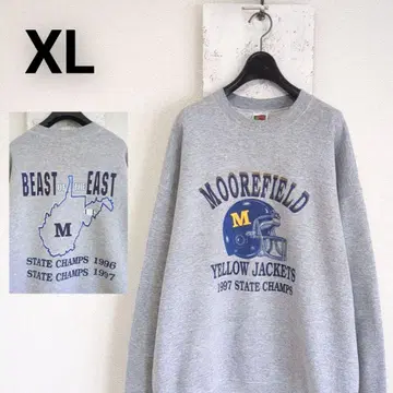 구제 의류 프룻 오브 더 룸 맨투맨 그레이 FOOTBALL XL