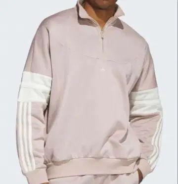 adidas 하프 지퍼 저지 핑크