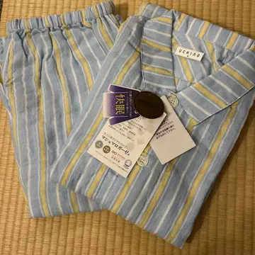 UCHINO 스카이블루 스트라이프 파자마 M 사이즈