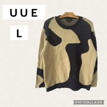 UUE 여성 상의 L 추상 패턴 스웨터 긴팔