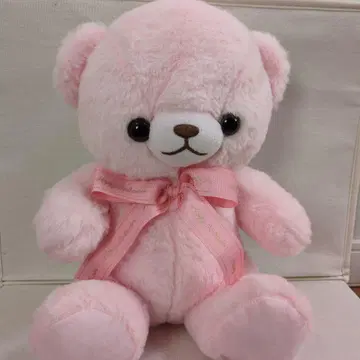 핑크 곰돌이 봉제 인형 약 30cm