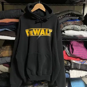 00s 헤인즈 DEWALT 프린트 블랙 후드티 2XL