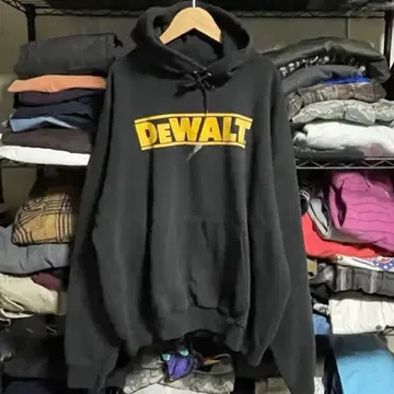 00s 헤인즈 DEWALT 프린트 블랙 후드티 2XL