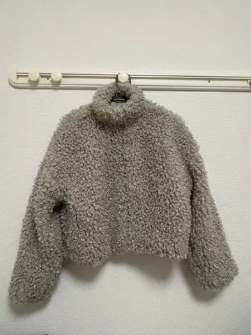 그레이 보아 하이넥 자켓