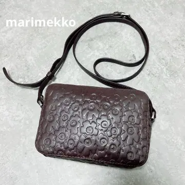 marimekko 숄더백 미니백 우니코 가죽 엠보 브라운