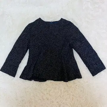 SHIPS 트위드풍 페플럼 풀오버 네이비 포멀 M 사이즈
