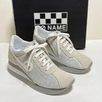 미사용품 노네임 실버 라메 스니커즈 36 SPEED