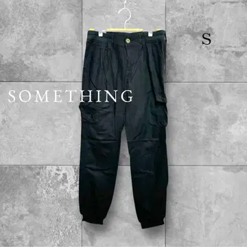 썸씽 카고 팬츠 워크 캐주얼 밀리터리 루즈핏 블랙 S