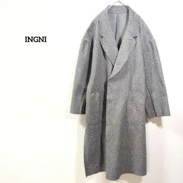 INGNI 체스터풍 롱 코트 그레이 헤링본 무늬 가을/겨울 M
