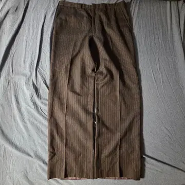 80s Brown Stripe Slacks Opti Zipper
