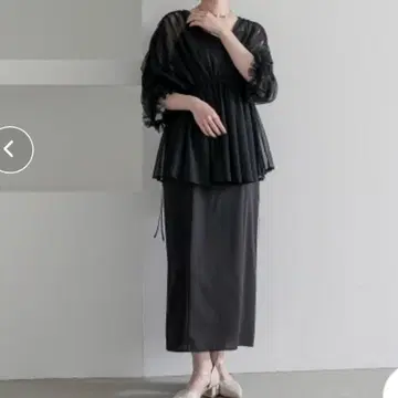 새상품급 Callarus 디자인 튤 상의 + 롱 원피스 드레스 LL