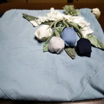 [ 포테치노 ] 스카이블루 꽃 모티브 백