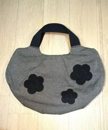 MARY QUANT 벌룬 옥스 데이지 토트 백 그레이