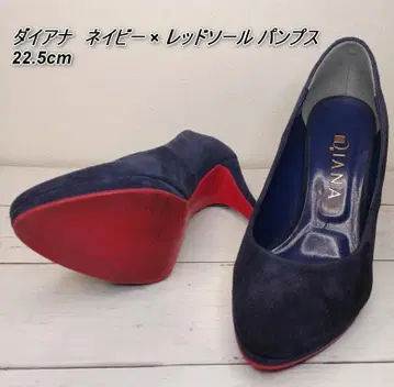 다이애나 네이비 x 레드 밑창 펌프스