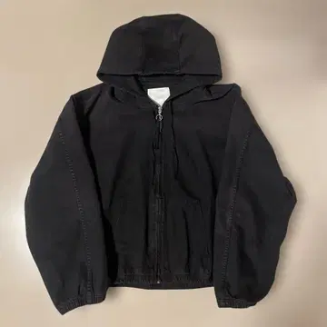 ZARA 후드 부착 데님 자켓 블랙