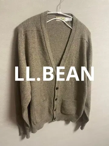 엘엘빈 램스울 가디건 베이지 스코틀랜드