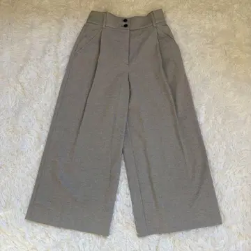 PLST 플라스테 여성용 가우초 팬츠 XS 린넨 그레이 면