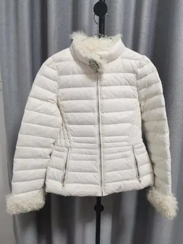 퍼 화이트 다운 자켓 L