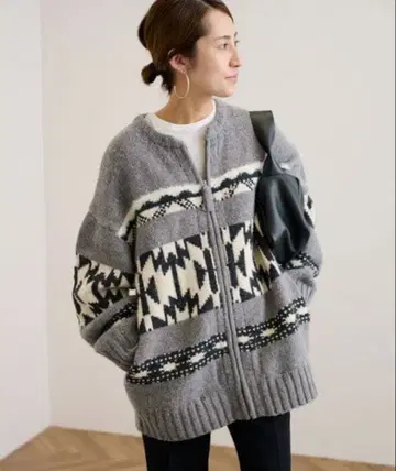 FRAMeWORK 자카드 JIP 가디건