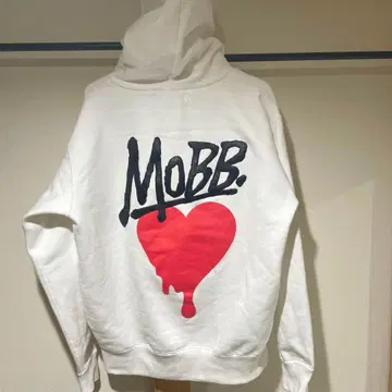 사이즈 L 모브 MOBB 화이트 후드티 하트