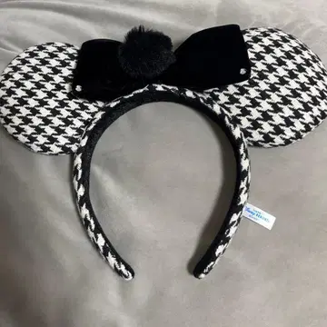디즈니 머리띠 하운드투스 체크 패턴