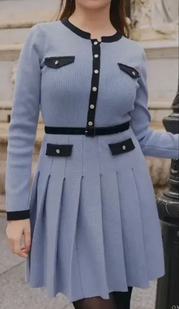 Gabrielle Belted Knit Dress