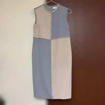 그레이스 콘티넨탈 배색 비쥬 원피스