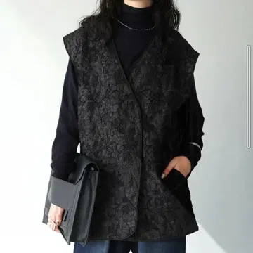 새상품 미사용 antiqua 안티카 푸케 자카드 베스트 여성용