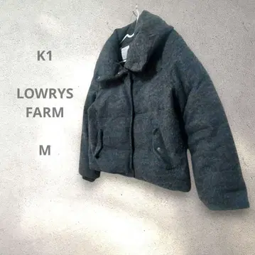 LOWRYSFARM 울 혼방 다크 그레이 퀼팅 다운 자켓 M