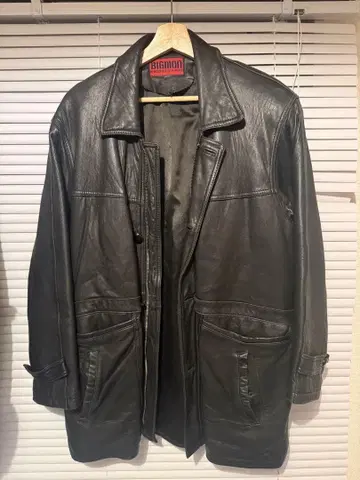 BIGMAN 블랙 롱 가죽 자켓