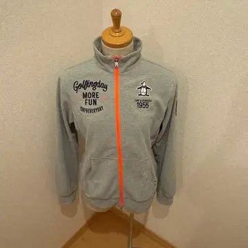 Munsingwear 그레이 풀 집업 후드티 골프 디자인