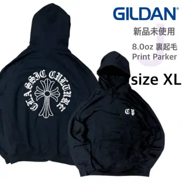 [ 길단 ] 미사용 새상품 8oz 속기모 프린트 후드티 J패턴 블랙 XL