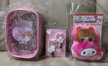 피노코 x 마이멜로디 헤어 클립 헤어밴드 세트 파우치 3종 세트