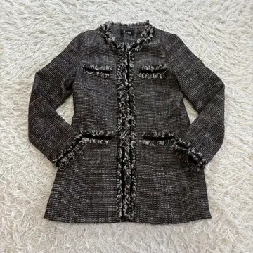 due sei(두에세이) 트위드 롱 자켓 L 블랙 중고