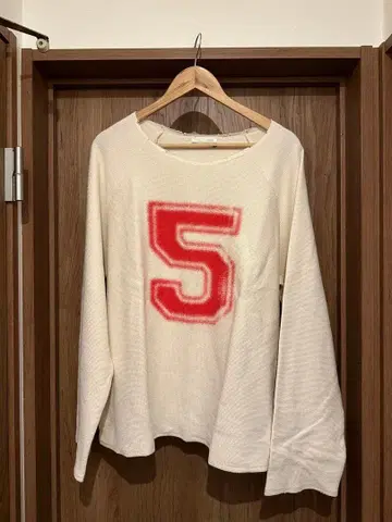 [ 새상품급 ] ZARA 아이보리 와플 프린트 T셔츠 L 넘버 5