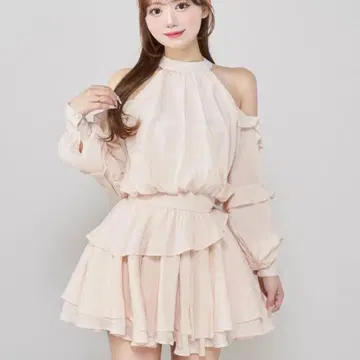 Darich 볼륨 쉬폰 미니 원피스