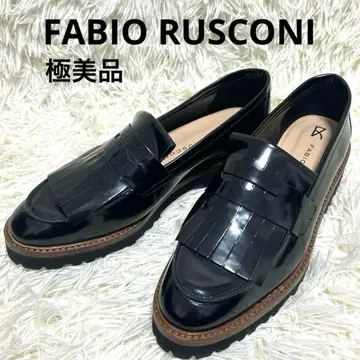 [ FABIO RUSCONI ] 탱크 솔 퀼트 로퍼 37 블랙