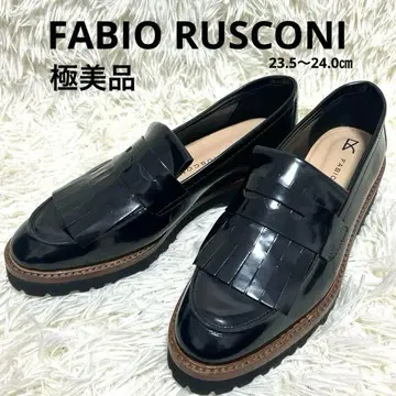 [ FABIO RUSCONI ] 탱크 솔 퀼트 로퍼 37 블랙