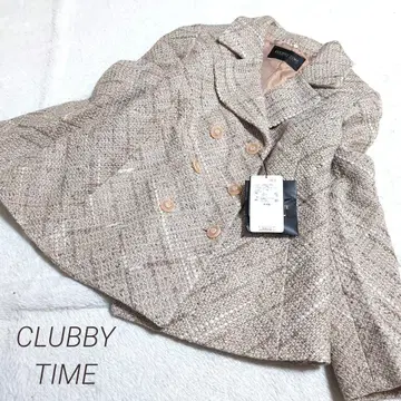 CLUBBY TIME 울 트위드 자켓 루즈핏 베이지
