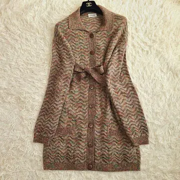 2XL 미사용급 미쏘니 니트 원피스 벨트 지그재그 멀티 컬러