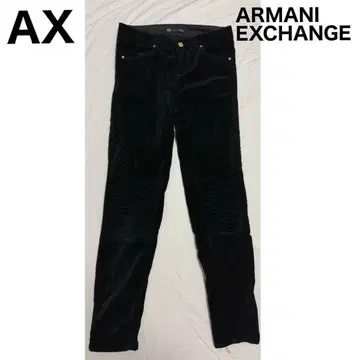 AX 아르마니 익스체인지 스키니 팬츠 벨로아 팬츠 블랙 여성용