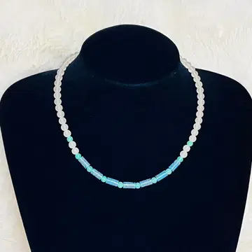 터콰이즈 목걸이 실버 silver 각인 클로징