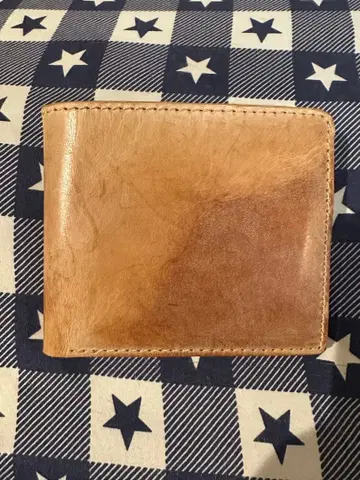 천연 가죽 이단 접이식 지갑