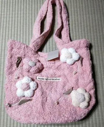 [ POTICHIN ] 핑크 꽃 모티브 토트백