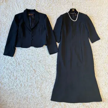 도쿄 이긴 고급 상복 블랙 포멀 셋업 원피스 5호