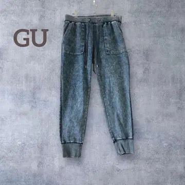 [지유] 데님 맨투맨 이지 팬츠 전체 밴딩 편안함 스트레치