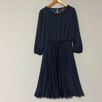 INED 이네드 미라인 원피스 플리츠 스커트 원피스 블랙 9호