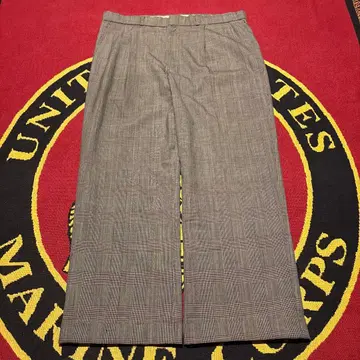 60s70s 빈티지 슬랙스 체크 초와이드 와이드 로켓 탈론