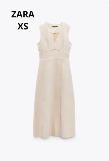 ZARA 스웨이드 V넥 슬리브리스 원피스 XS
