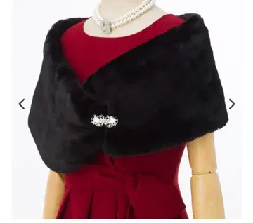 apres jour 인조 모피 숄 블랙 M